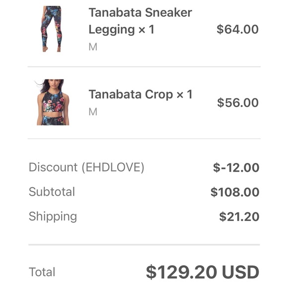 🛍️2for$20🛍️ [m] EMILY HSU Set Tanabata leggings and crop floral - Picture 2 of 10